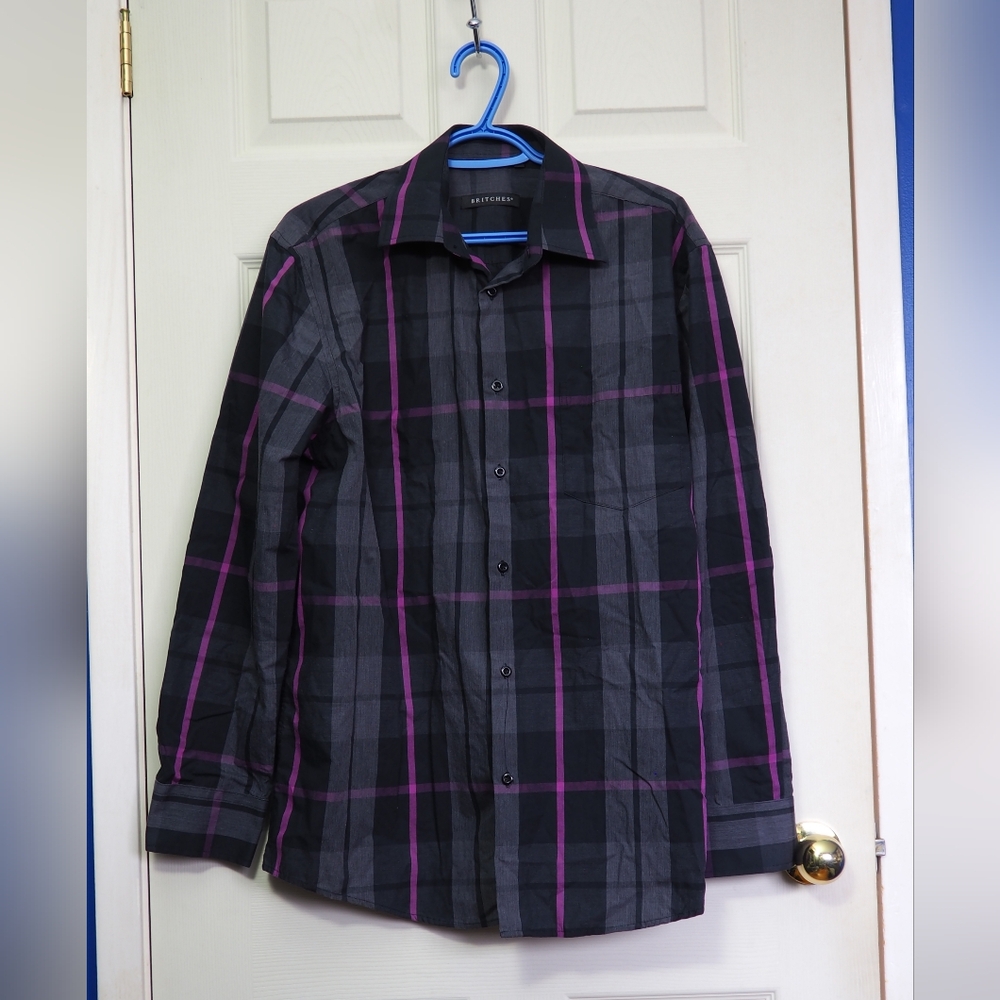 Black and Purple Checkered Shirt